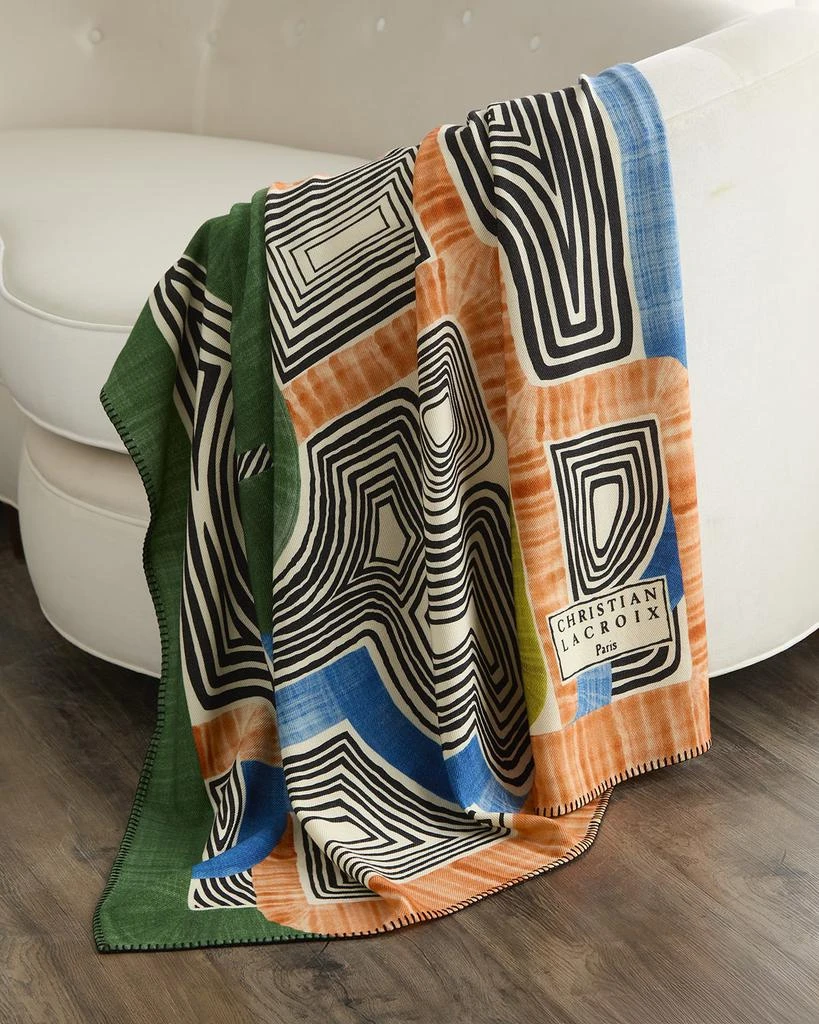Christian Lacroix En Allant Aux Baux Merino Wool Throw, 51" x 71" 1