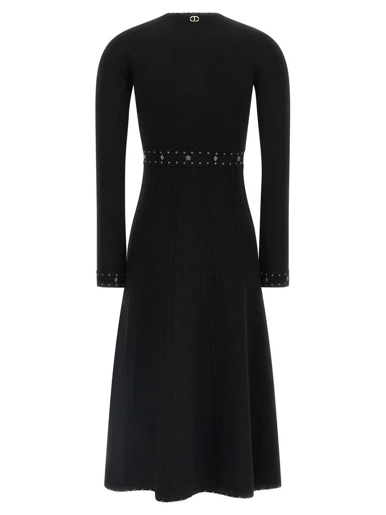 sheer mesh black dress InstantFigure Short Dress With Sheer Mesh Deep V-Neck 168226 Black / L