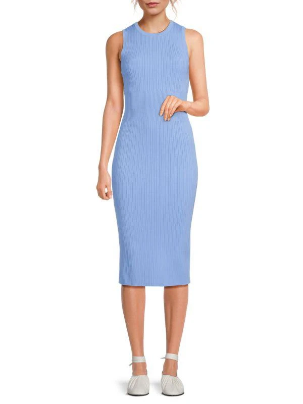 Theory Ribbed Bodycon Tank Midi-Dress 1