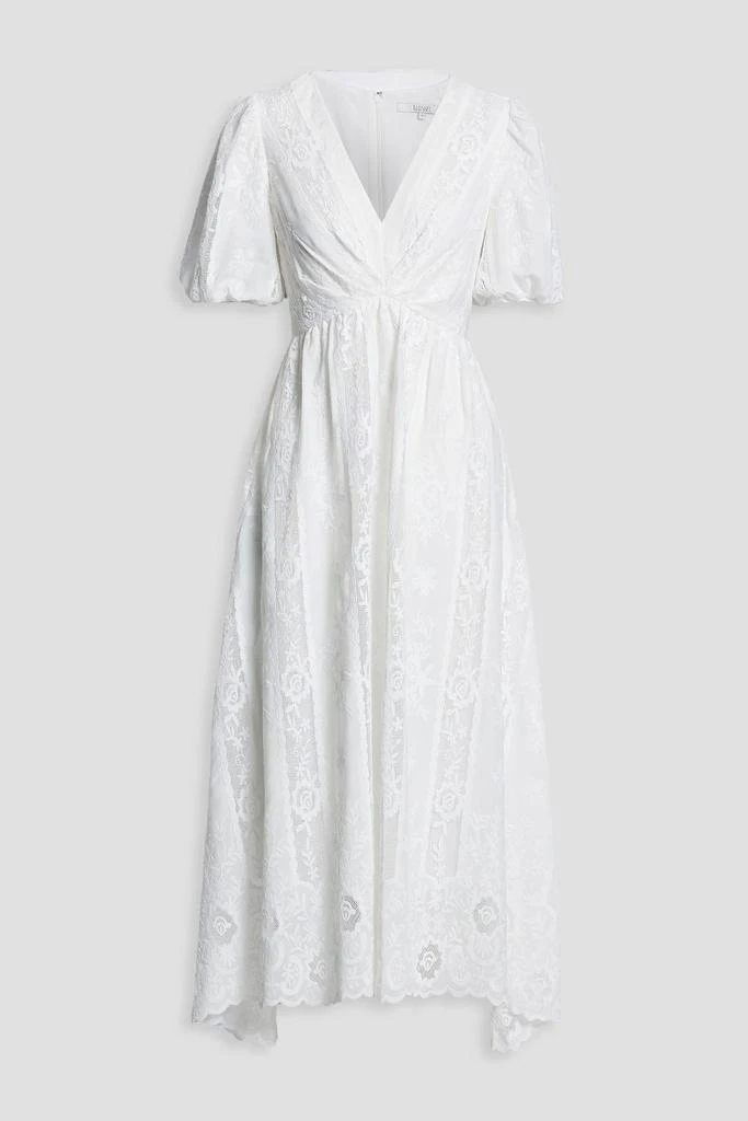 chinese dress ladies Badgley Mischka Crepon-paneled Guipure Lace Midi Shirt Dress - Wholesale main image 1