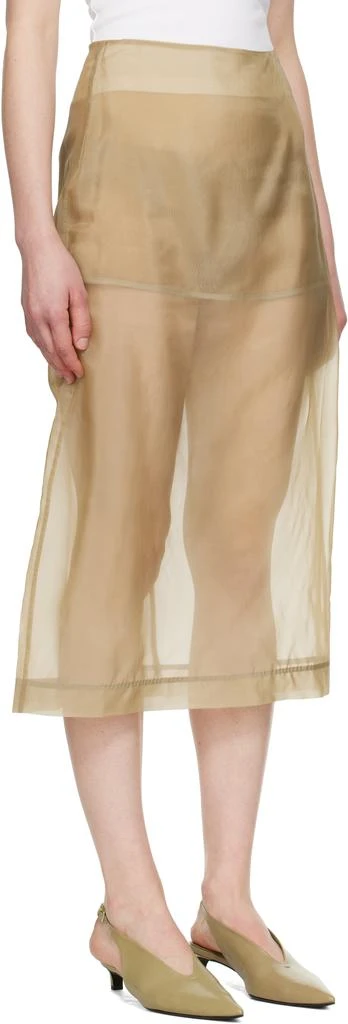 The Frankie Shop Beige Peri Sheer Midi Skirt 2