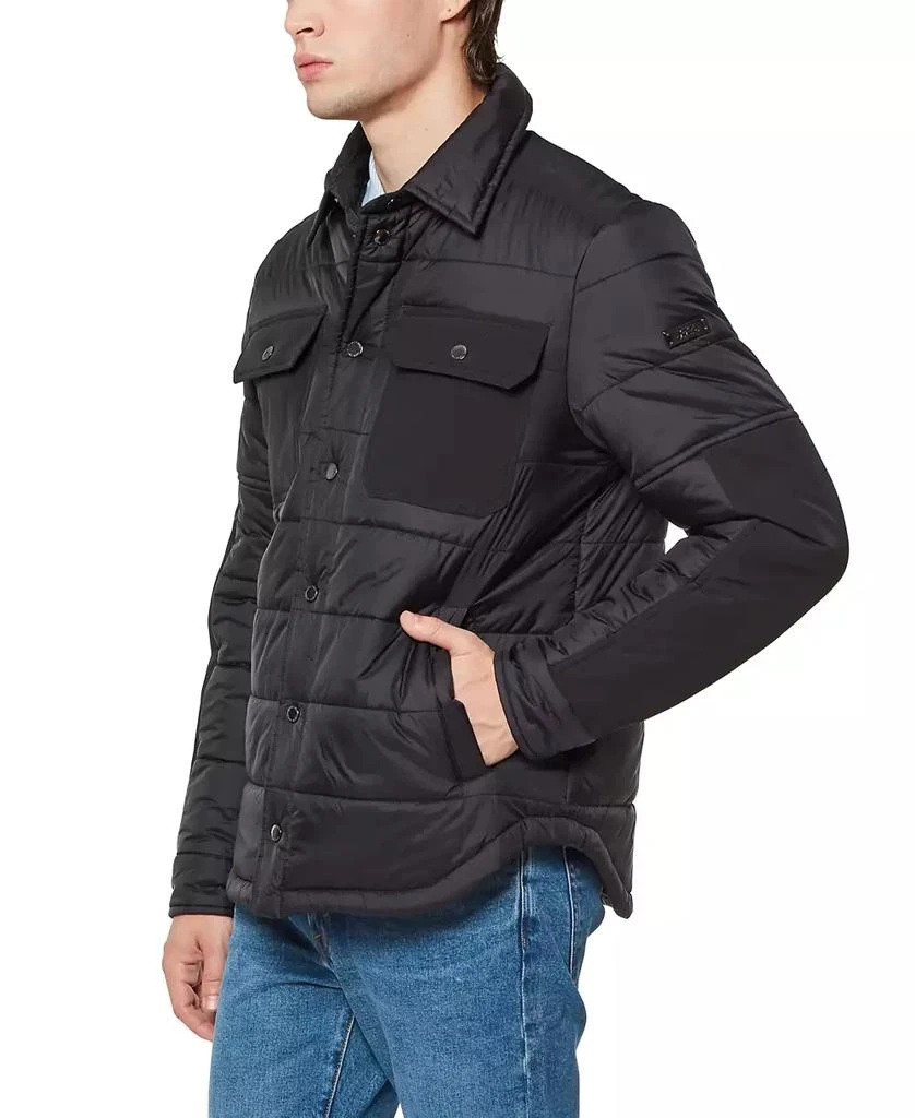 Vince Camuto Men's Mid Weight Quilt Mix Media Jacket 3