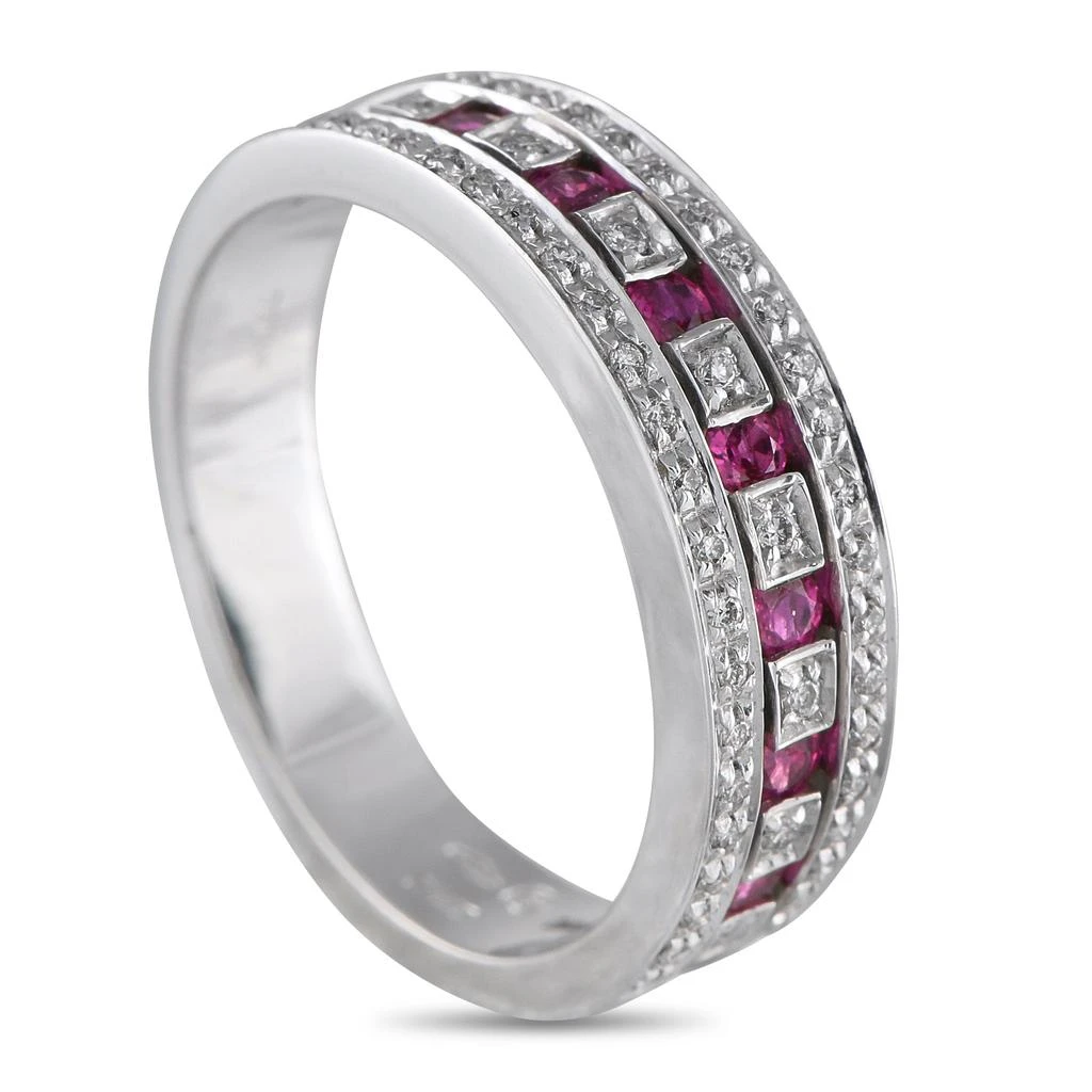 Damiani 18K White Gold 0.16ct Diamond and Ruby Ring DM15-051625 1