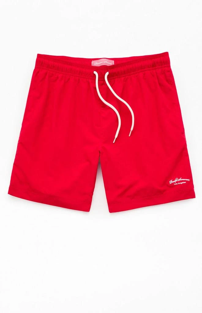 PacSun Red Collegiate 6.5" Swim Trunks 1