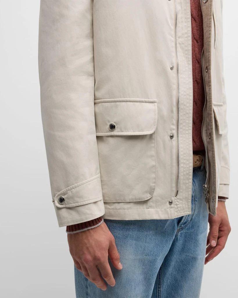 Brunello Cucinelli Men's Corduroy-Lined Cotton Car Coat 5