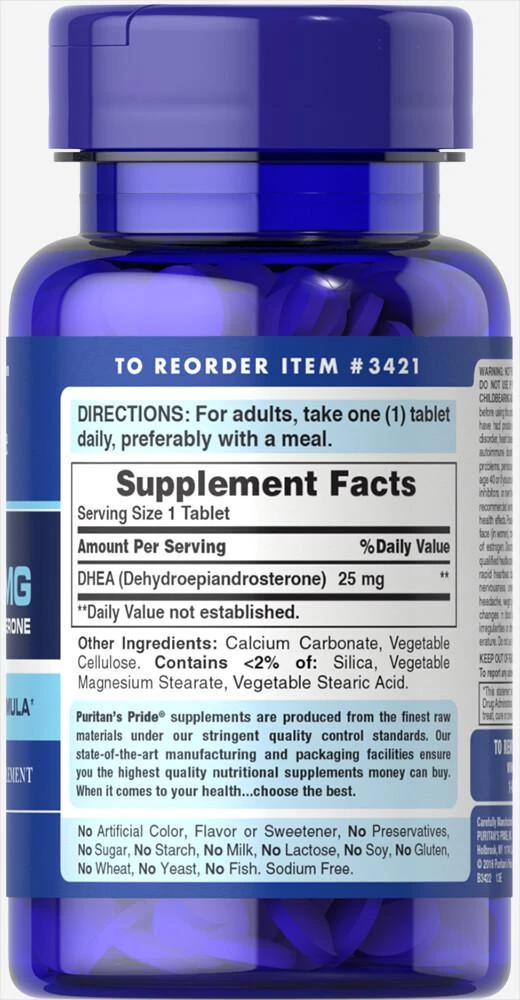 Puritan's Pride DHEA 25 mg 100 Tablets 3