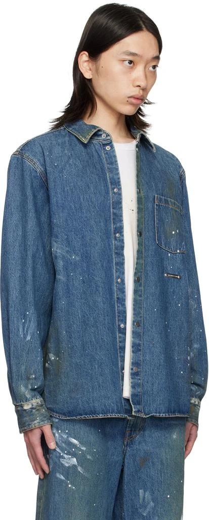 Helmut Lang Blue Painted Denim Shirt 2