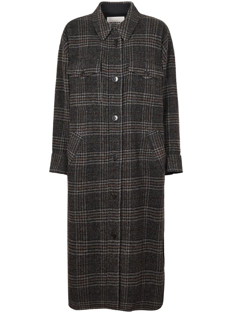 Isabel Marant Étoile Gislene Checked Long Coat – On Sale Now with