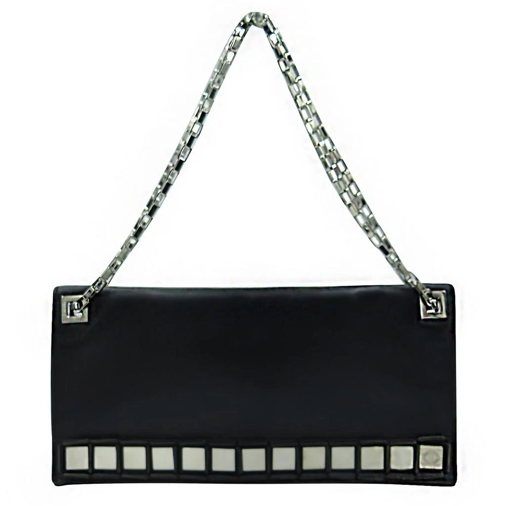 Tomasini Women
s Leather Mirror Embellished Clutch In Black