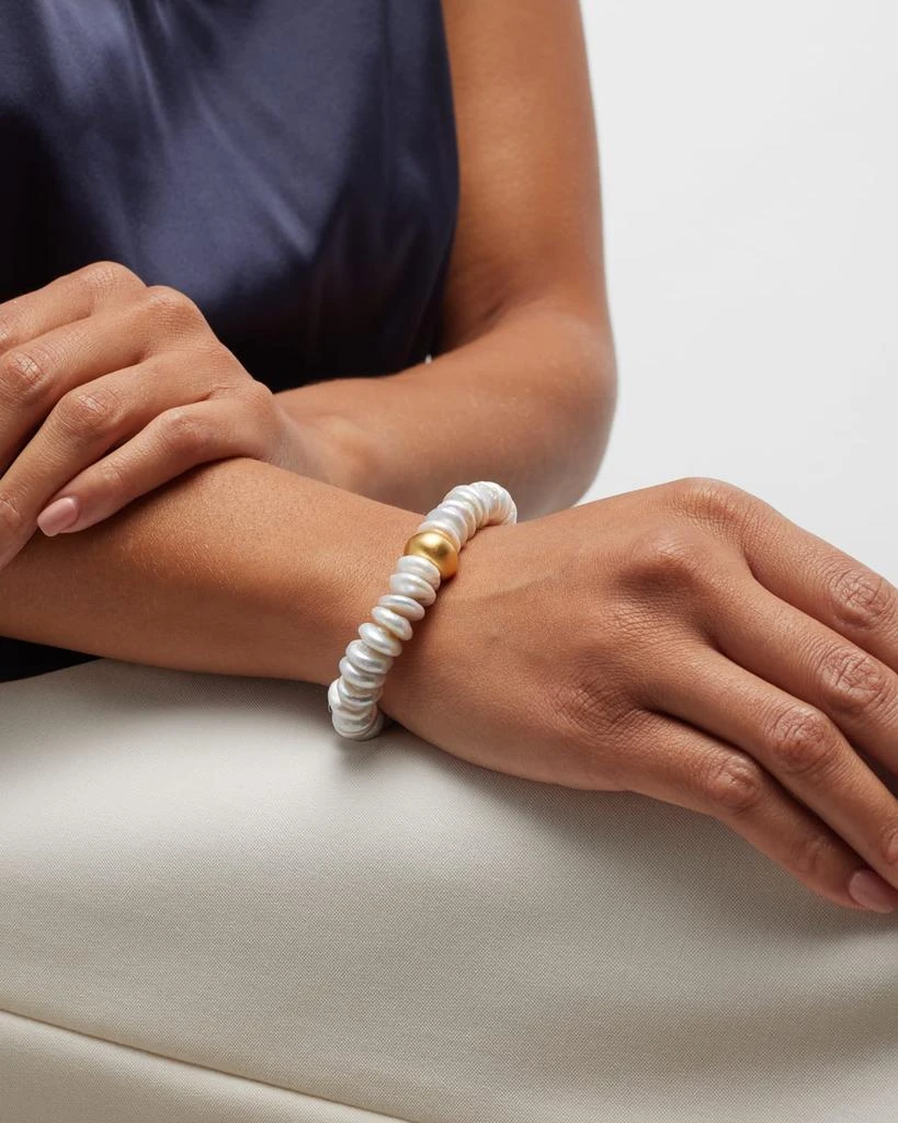 NEST Jewelry Baroque Pearl Disc Beaded Bracelet 2
