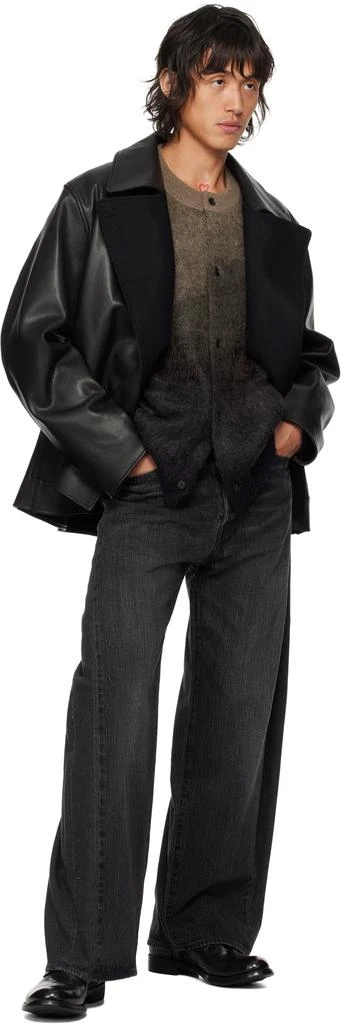 stein Black Short Bonded Reversible Leather Jacket 5