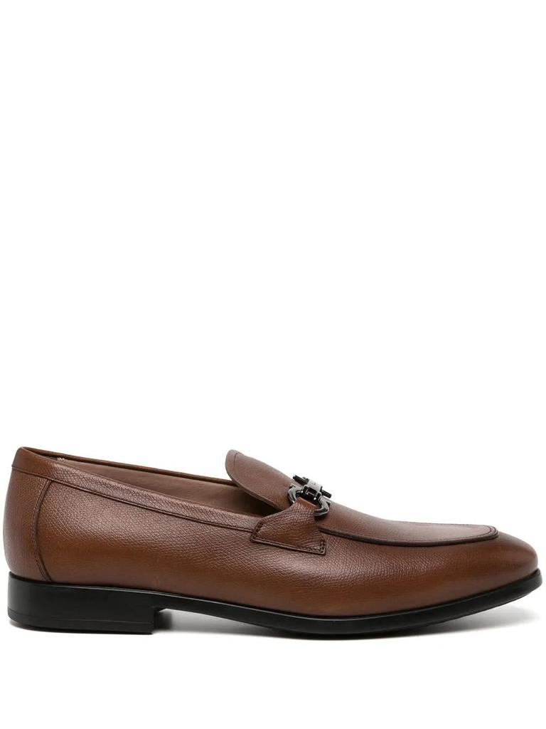 Salvatore Ferragamo Ferragamo Gancini-Trim Leather Moccasins