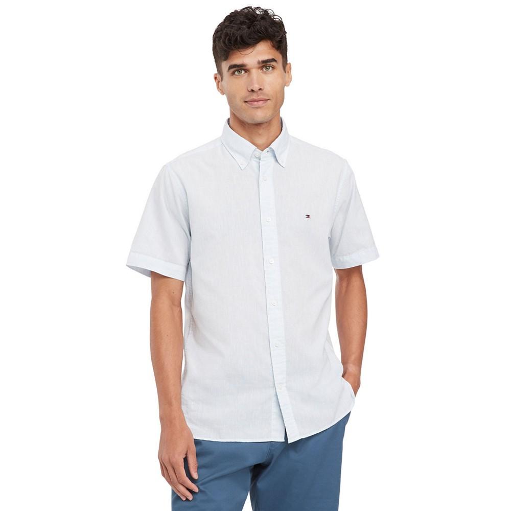 Tommy Hilfiger Men's Textured Short Sleeve Button-Down Shirt