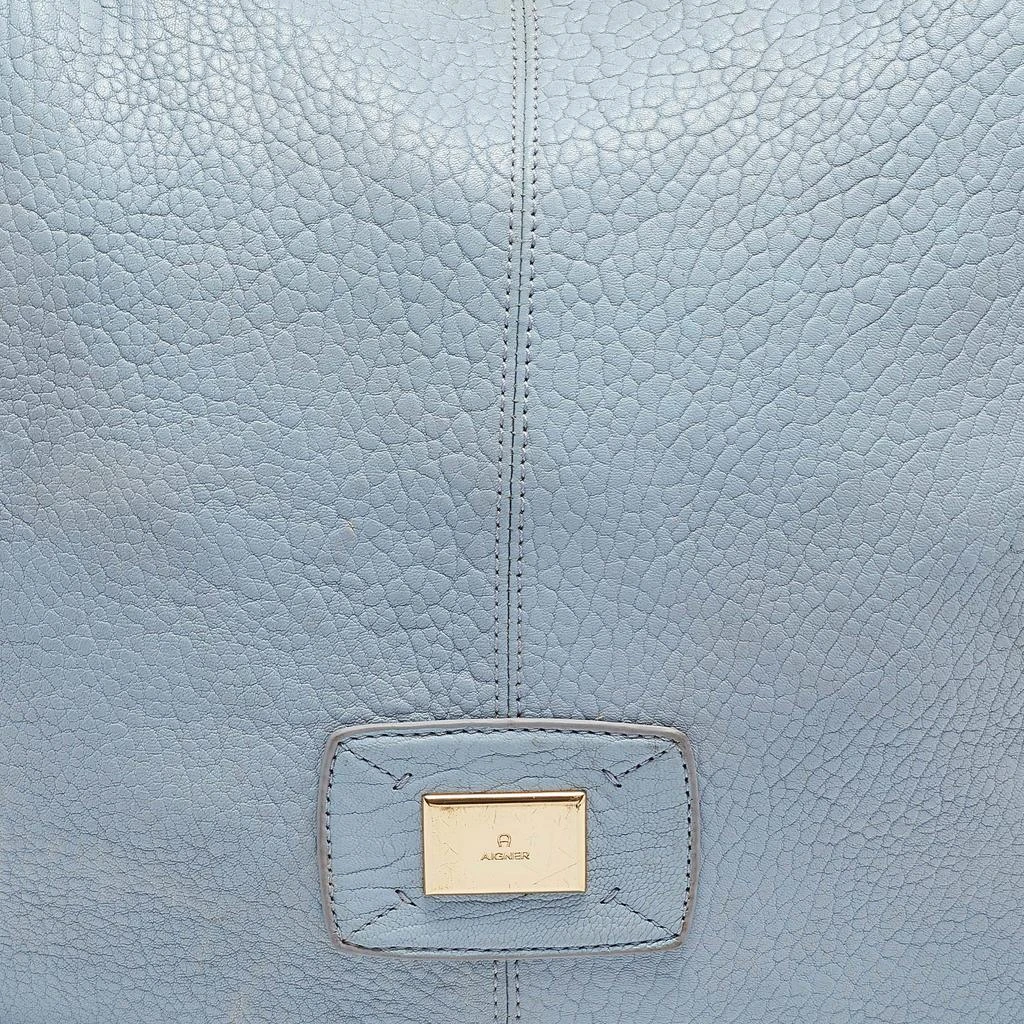 Aigner Aigner Light Blue Pebbled Leather Hobo 5