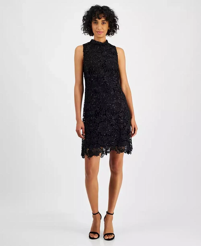 Robbie Bee Petite Mock-Neck Sleeveless A-Line Dress 1