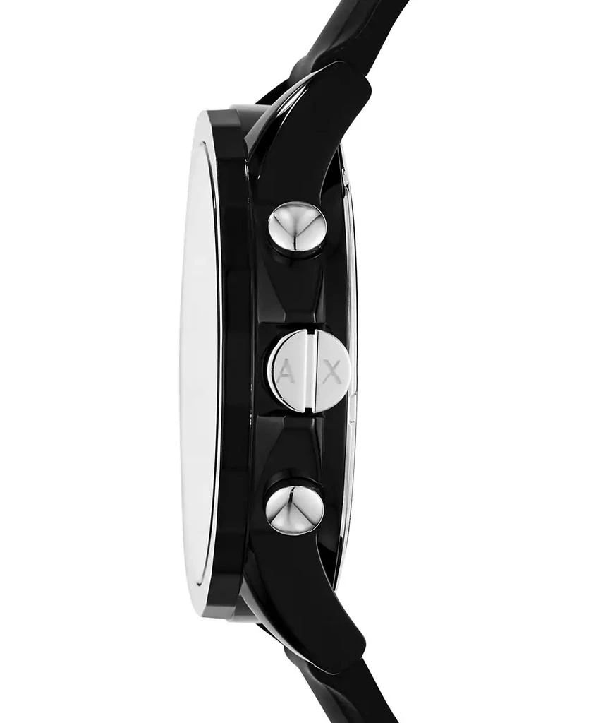 Armani Exchange Unisex Chronograph Black Silicone Strap Watch 44mm AX1326 2