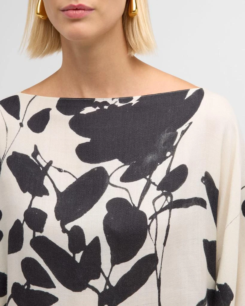 Rani Arabella Placed Flower Cashmere-Blend Printed Poncho 5