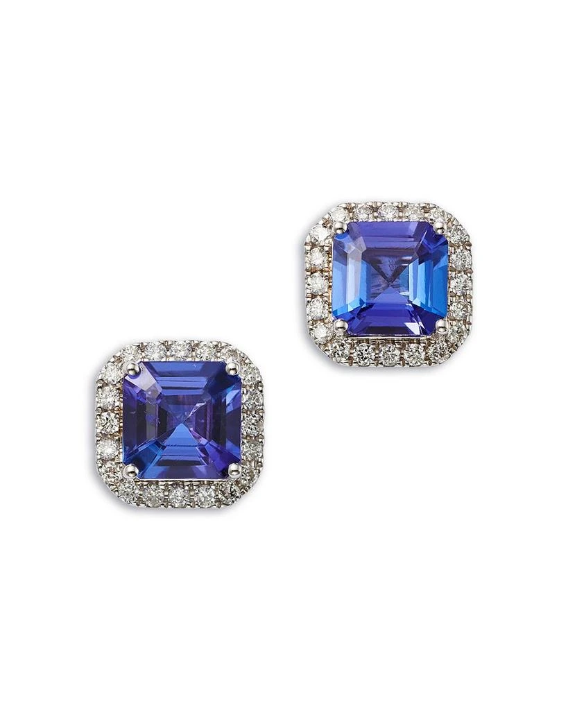 Bloomingdale
s Fine Collection Tanzanite 
Diamond Halo Stud Earrings in 14K White Gold 1