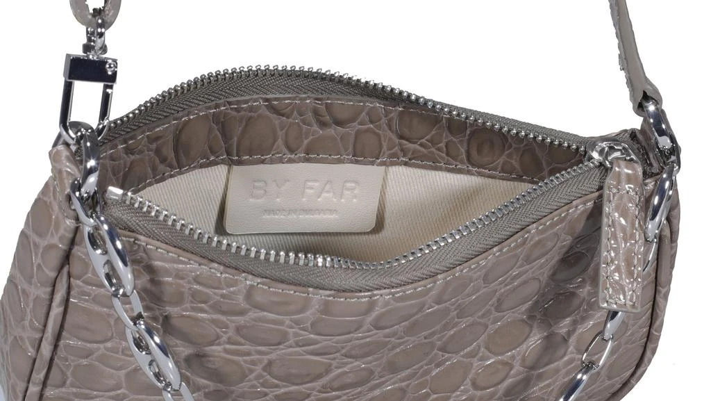 By Far By Far Rachel Embossed Chain Detailed Mini Shoulder Bag 4