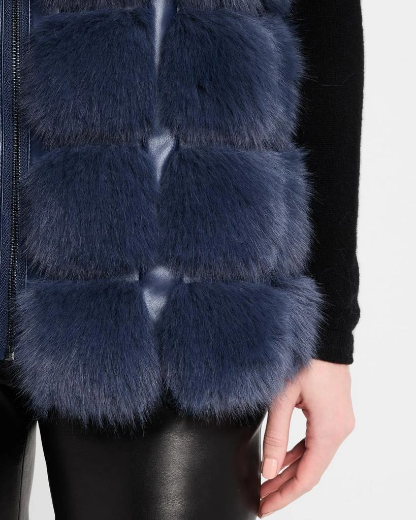 Adrienne Landau The Adrienne Faux Fur Hooded Vest 5