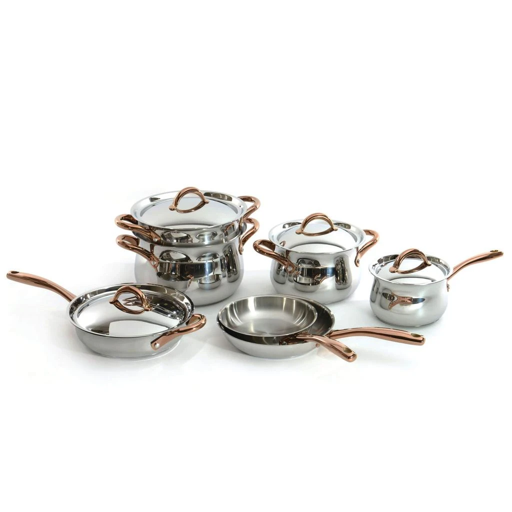 BergHOFF Ouro Gold 11Pc 18/10 Stainless Steel Cookware Set with Stainless Steel Lids 2