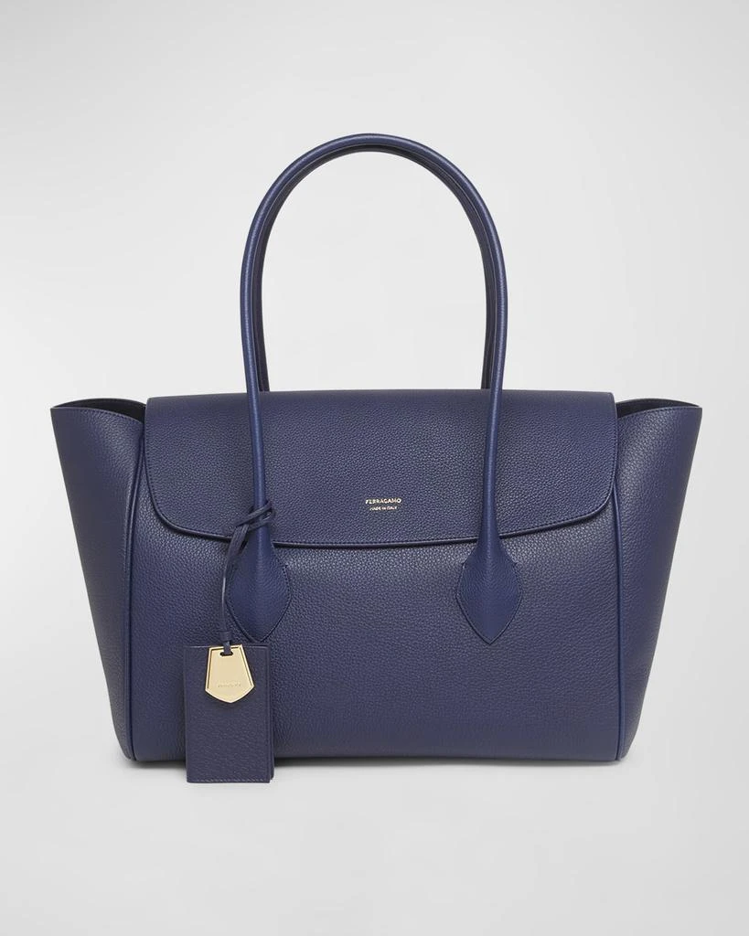 Salvatore Ferragamo Firenze Flap Leather Tote Bag 1