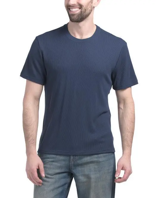 Frye Short Sleeve Waffle Knit Crew Neck Top
