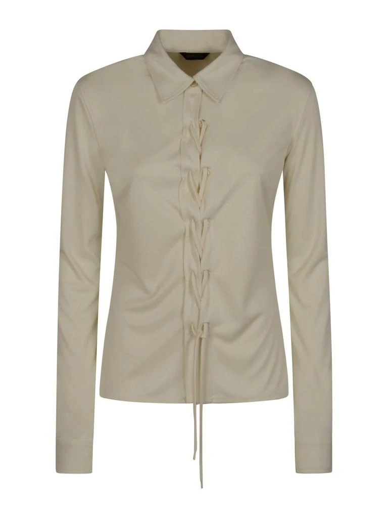 Balenciaga Balenciaga Collared Lace-Up Shirt from Cettire