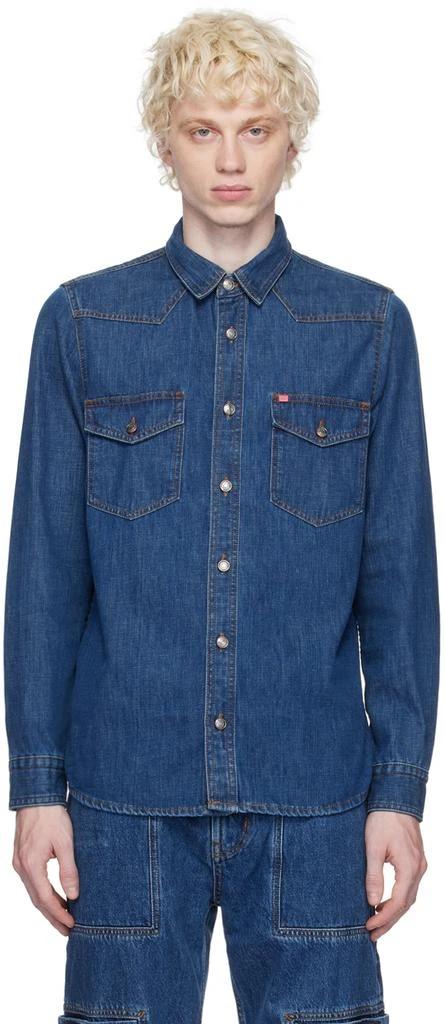 Hugo Boss Blue Western Yoke Denim Shirt 1