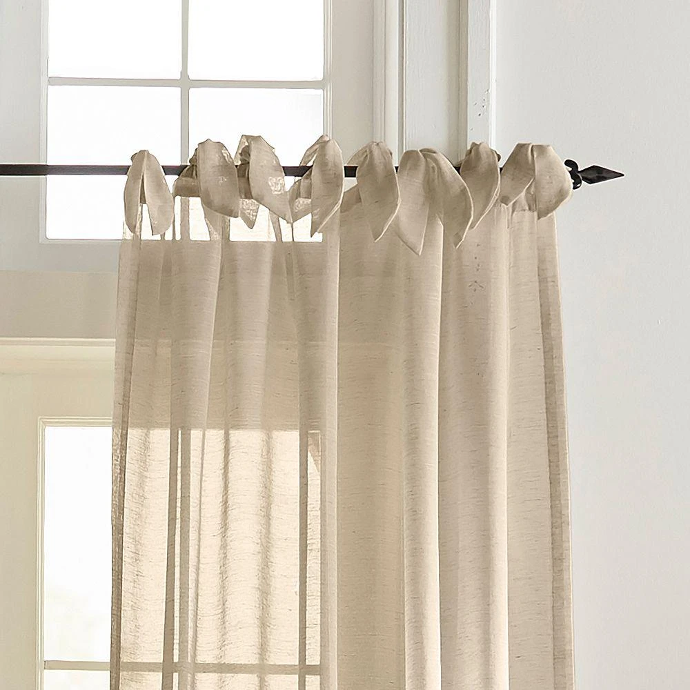 Elrene Home Fashions Vienna Tie-Top Sheer Curtain Panel, 52" x 84" 3