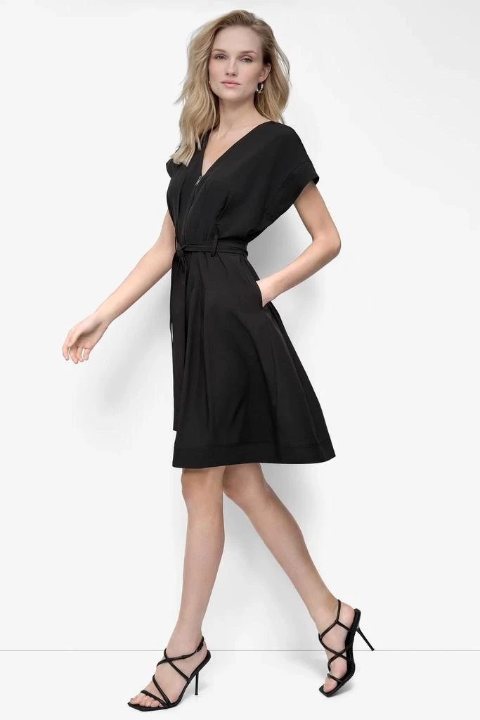 DKNY FIT & FLARE ZIP-FRONT DRESS 3