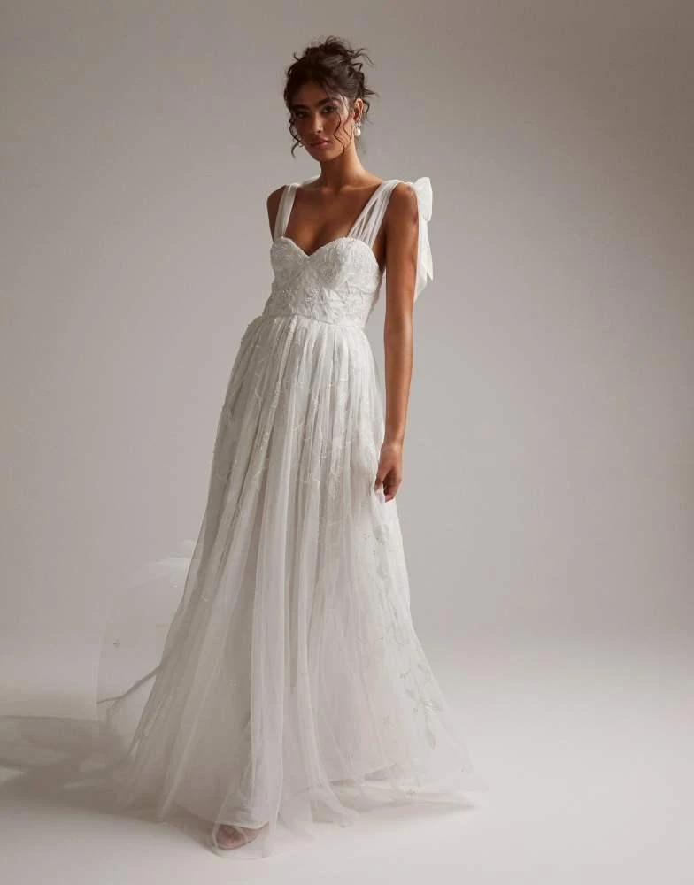 chinese dress ladies Rent Asos Edition Neve Placement Embroidered And Beaded Cami Dress In Ivory