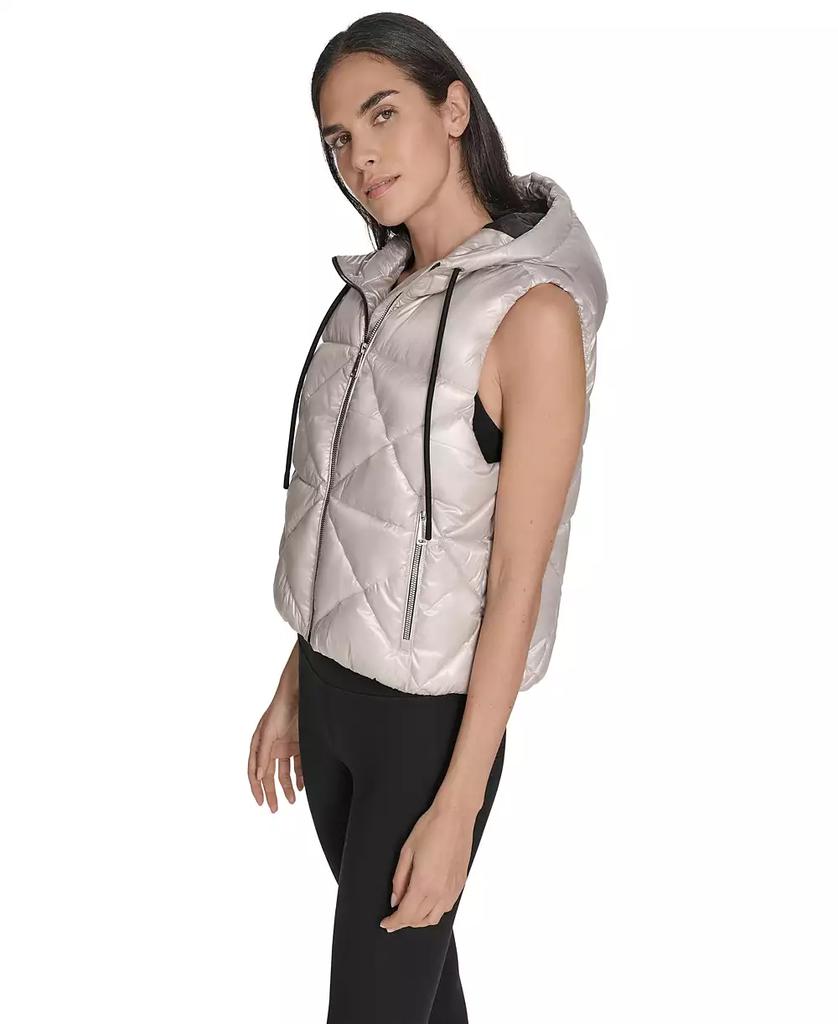 Calvin Klein Women's Performance Diamond Quilt Hooded Puffer Vest