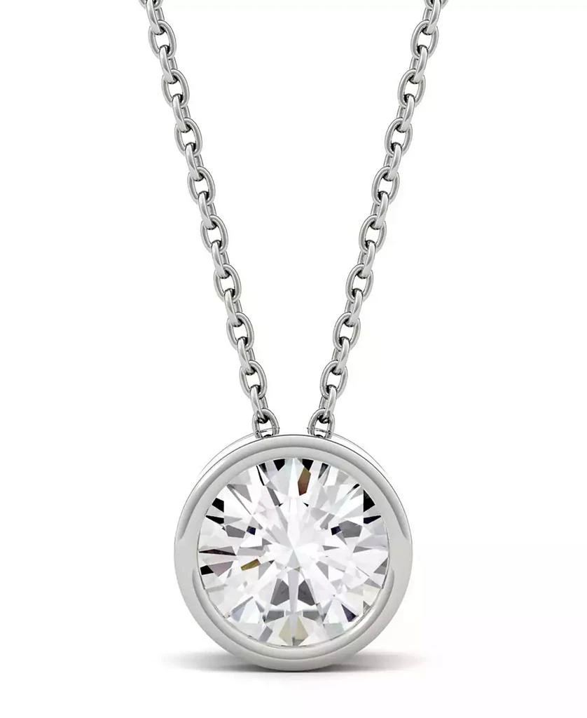 Charles 
Colvard Moissanite Bezel Solitaire Pendant (1 ct. t.w. Diamond Equivalent) in 14k White or Yellow Gold 1