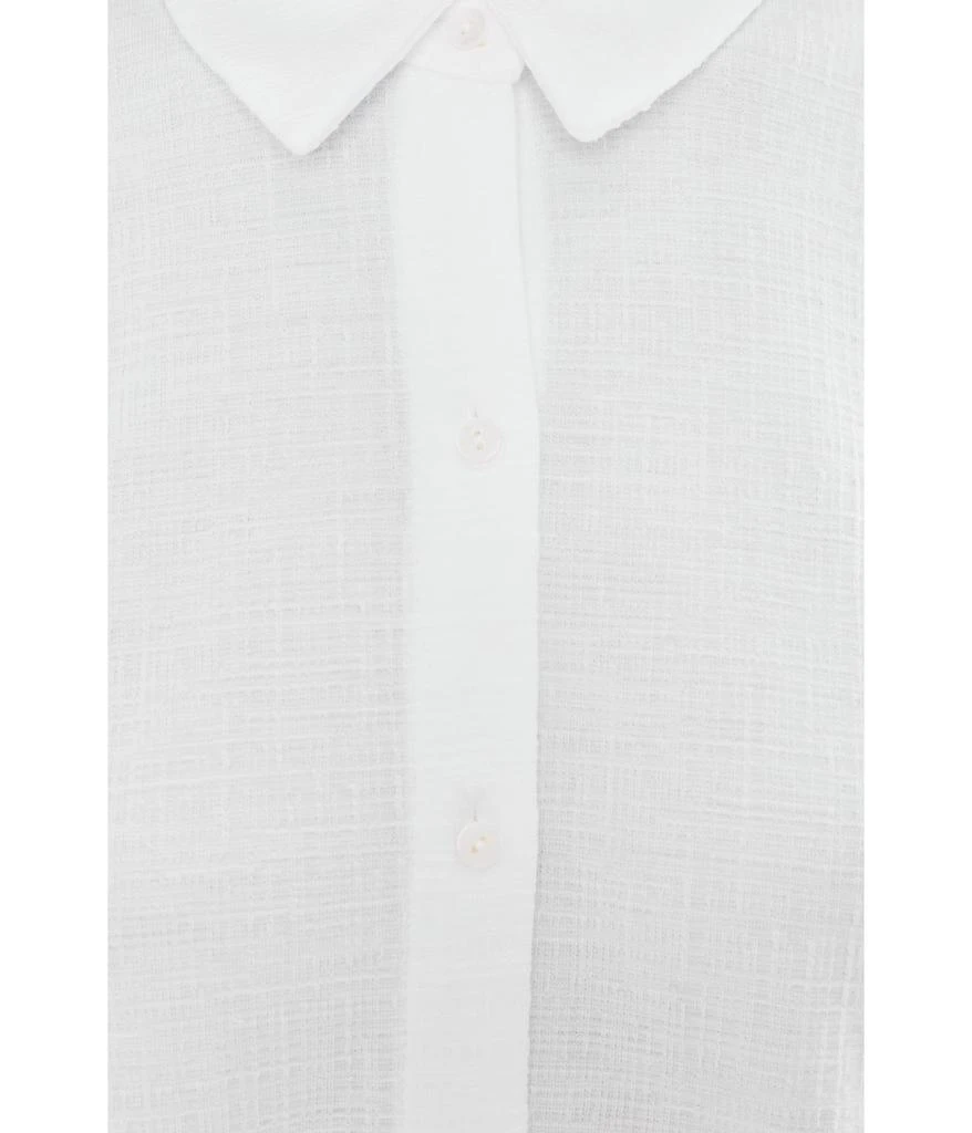 Eileen Fisher Cross Hatch Stretch Jersey Classic Collar Shirt 5