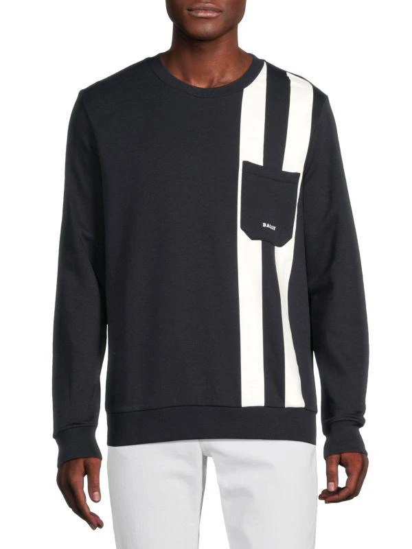 Bally Logo Striped Front Sweatshirt 1
