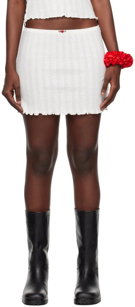 Sandy Liang White Shorty Miniskirt 1