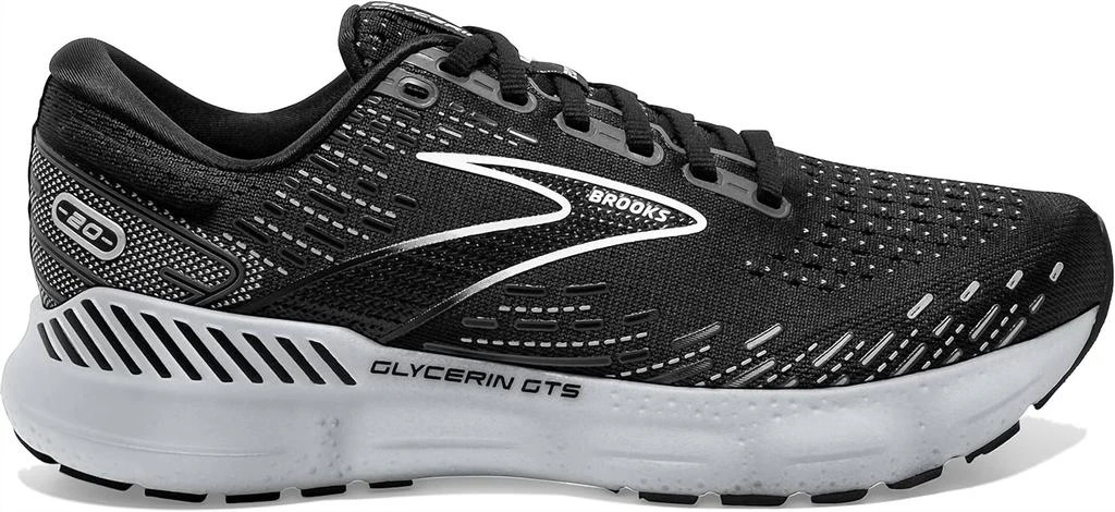 Brooks Women's Glycerin Gts 20 Running Shoes ( B Width ) In Black White 2