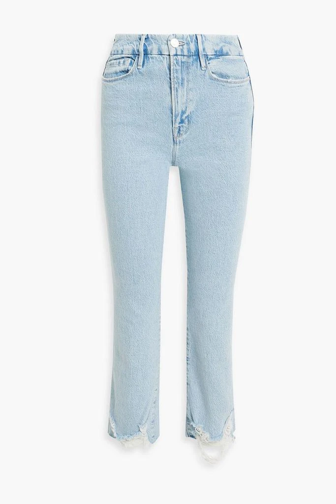 FRAME Le Super High cropped distressed high-rise bootcut jeans 1