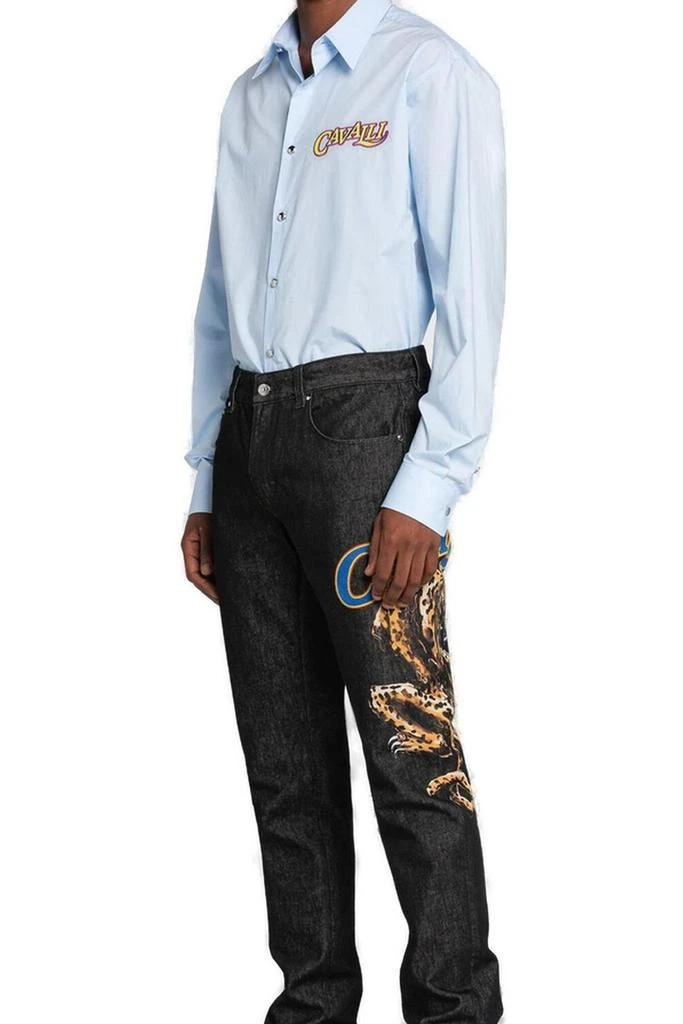 Roberto Cavalli Roberto Cavalli Logo Print Straight Leg Jeans 4