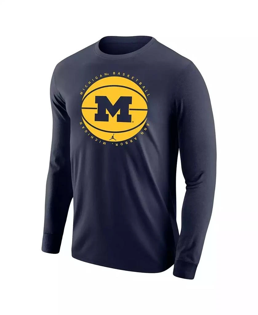 Jordan Men's Navy Michigan Wolverines Basketball Long Sleeve T-shirt 2