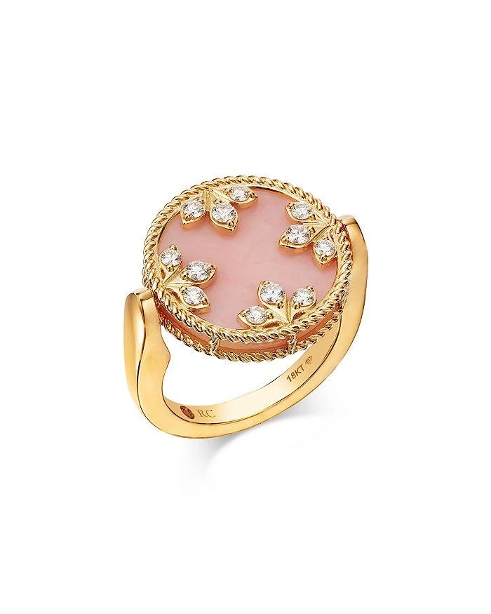 Roberto Coin 18K Yellow Gold Diamond, Pink Opal
Mother of Pearl Venetian Princess Medallion Reversible Ring