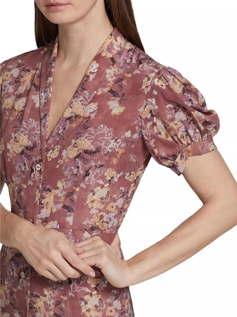 CAROLINE CONSTAS Nancy Floral Puff-Sleeve Maxi Dress 6