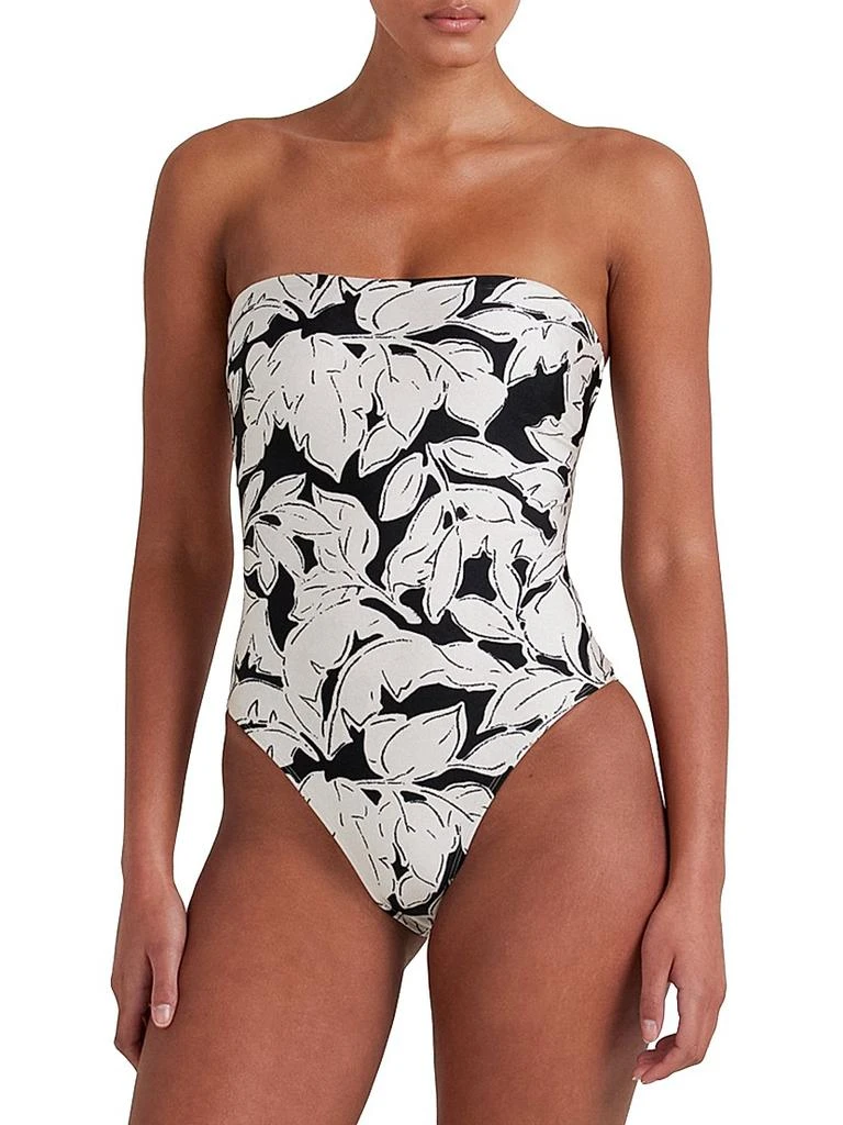 Peony Strapless Floral One-Piece Swimsuit 3