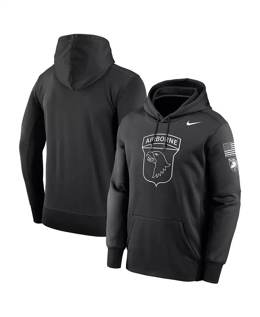 NIKE Men's Black Army Black Knights 2024 Rivalry Collection Airborne Eagle Therma Fleece Pullover Hoodie 1