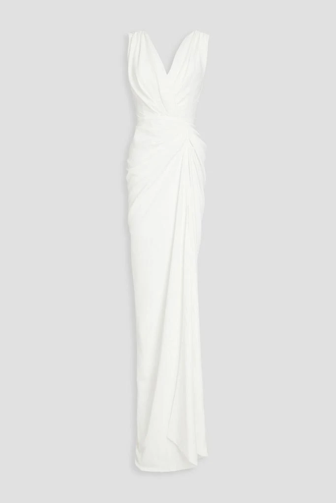 RHEA COSTA Draped crepe gown 1