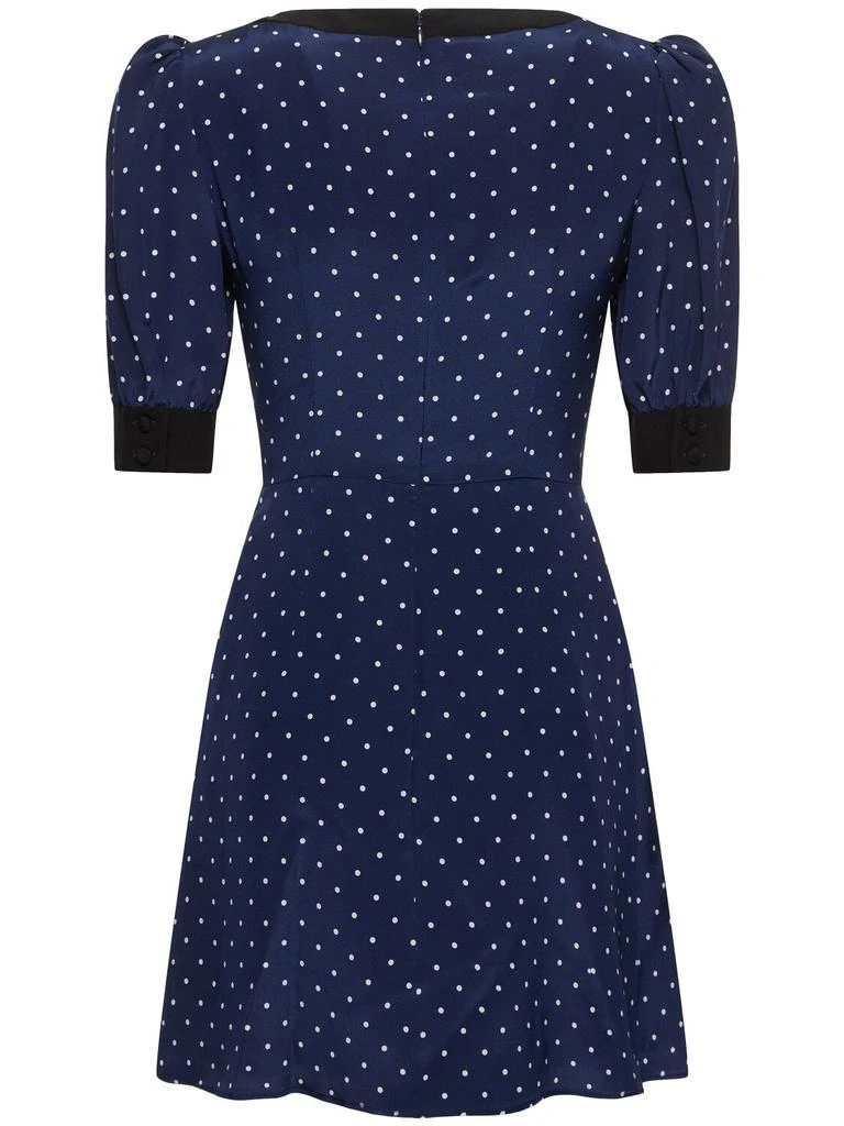 ALESSANDRA RICH Polka Dot Print Silk Mini Dress 4