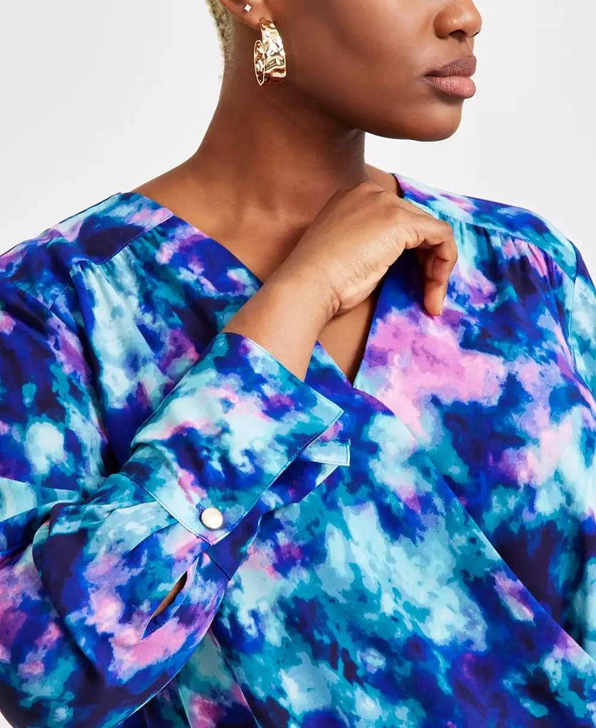 INC International Plus Size Cuffed Surplice Blouse, Exclusively at Macy's 3