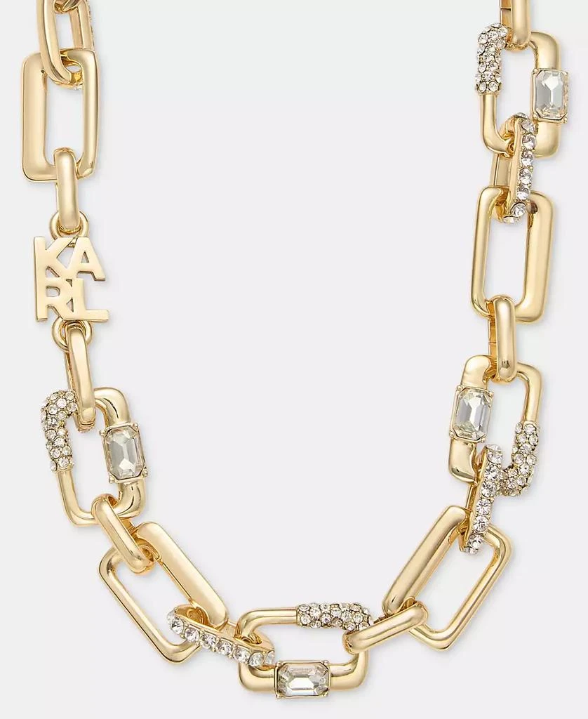 Karl Lagerfeld Paris Logo Pave Link Collar Necklace 2