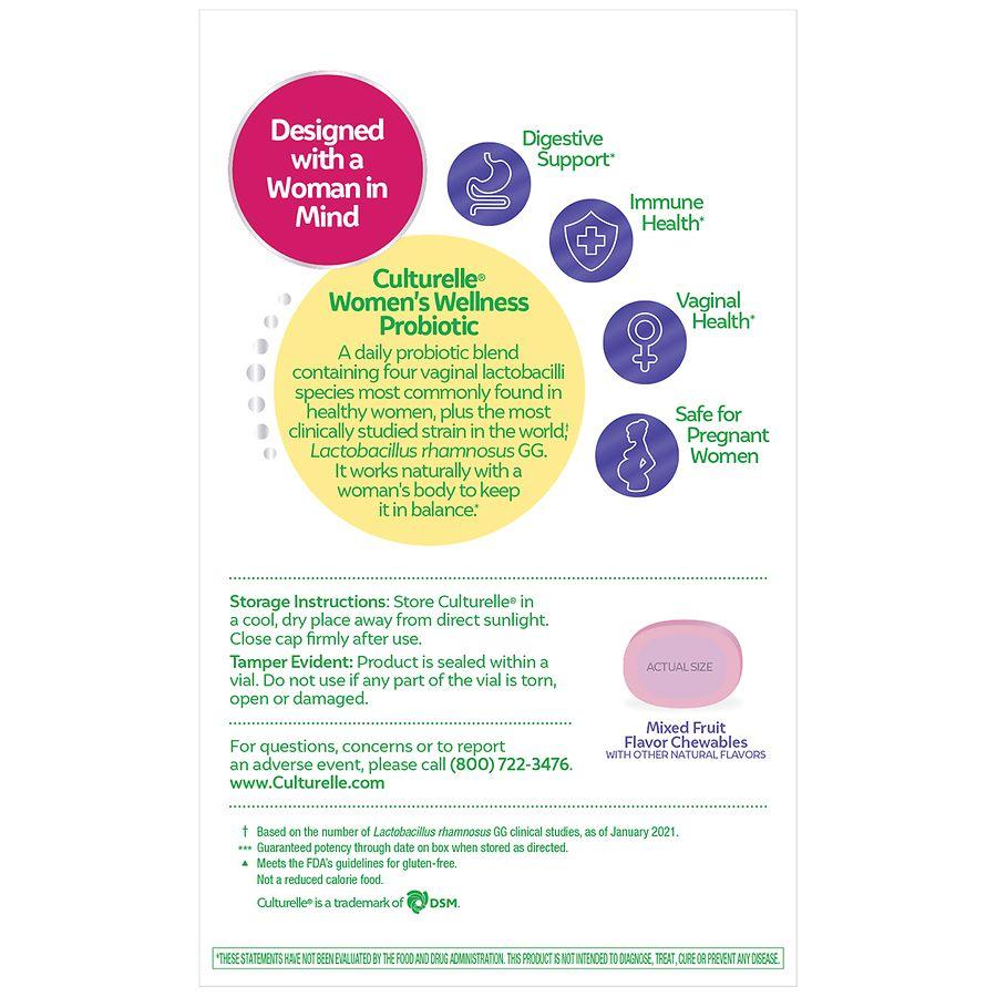 Culturelle Daily Chewable Probiotic for Women, Vaginal, Digestive Health & Immune Support